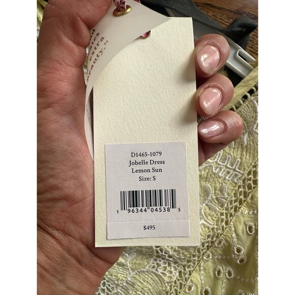 LoveShackFancy Jobelle Mini Dress Lemon Sun size Small NWT - Picture 6 of 8